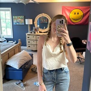 White silk Zara tank top